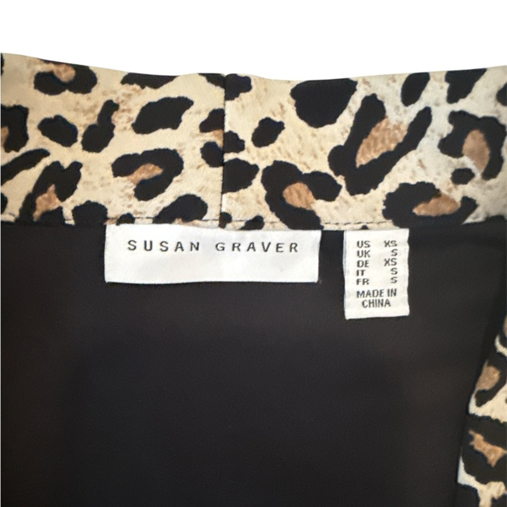🐆Susan Graver Cheetah Print Single-Button Blazer - Beige & Black Size XS - NWOT - Picture 6 of 11